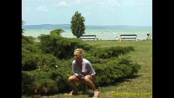 Preview 2 of Suami Selingkuh Adik Ipar - Crazy pee girl on the beach