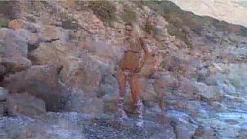 Preview 1 of Porn Nude Gull Paner - Sidjey Strips on the Beach