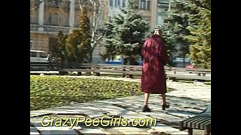 Preview 4 of School Washrooom - Crazy pee girl pissing outdoor