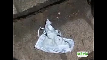 Preview 4 of Fathar Duhgter Sex - Japanese girl wets panties outside on stairs