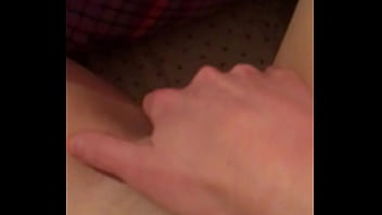 Preview 4 of Indian Porn Sex Vieo - The brunette rubs her excited pussy on the pillow and plays with her nipples. Girl sucking fingers,  POV masturbating shaved pussy