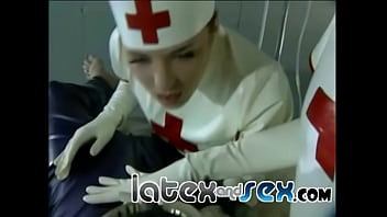 Preview 2 of Porn Indin Mom Son - Latex nurses treat a rubber gas mask guy