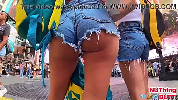 Preview 3 of Strapon Pov Fuck - Tourist&#039_s Wonderful Ass Cheeks - Candid Shorts