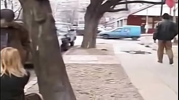 Preview 1 of Wife Creampied Both Ends - Woman giving blowjob to a man in public street