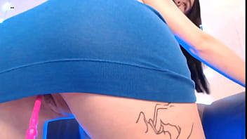 Preview 1 of Superb Melissa Hard Double Anal - Black &amp_ Blue With A Touch Of Bright Purple Outfit Video...