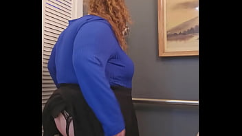Preview 3 of Animal Prncom - Blue outfit today for this redhead bbw