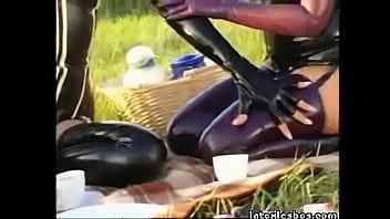 Preview 2 of Big Tite Hard Fuc Hd - Latex lesbian kinky group fetish outdoors