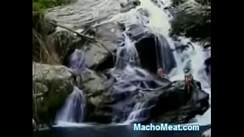Preview 2 of Train Gripped - Naked Guys Play in Waterfall