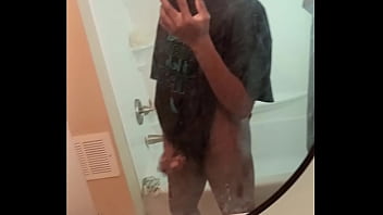 Preview 2 of Asian Cutie Hump - Pt3,  stroking in the bathroom in mirror