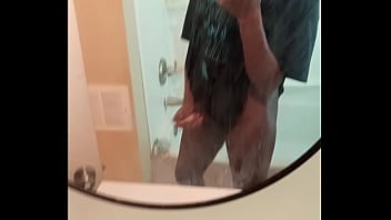 Preview 4 of Asian Cutie Hump - Pt3,  stroking in the bathroom in mirror
