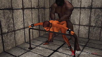 Preview 3 of One Piece Zoro Sex Video - Hot ebony with many boobs in restrains is ready for intense anal sex
