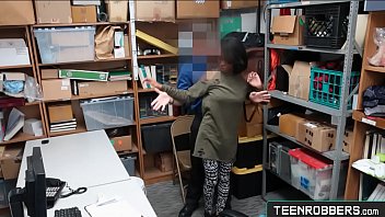 Preview 1 of Fetish Mom Beeg - Hot Ebony Teen Ivory Logan Stole in a Shop and Get Caught by the Officer - Teenrobbers.com