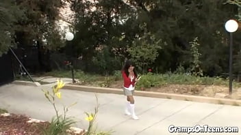 Preview 1 of Step Dad Hot Sister - Teen beauty fucked by old man