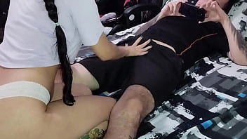Preview 1 of Hindi Desimilksex - le hago un garganta profunda a mi hermanastra y su enorme verga