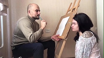 Preview 1 of Foon Call - Model Deep Sucking Dick Painter while He Draws Her