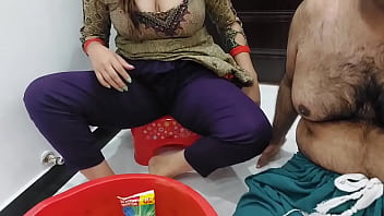 Preview 2 of Brazzers Pronhob - Helping My Desi Stepsister In Washing Clothes Than Have Anal Sex With Clear Hindi Audio