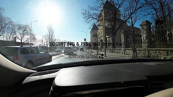 Preview 2 of Masterbeshon - Kristina Grace SQUIRTINNG and PISSING in my Car