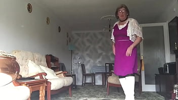 Preview 2 of Danial Dani Anal - Purple dress &amp_ Boots - Johanna Clayton