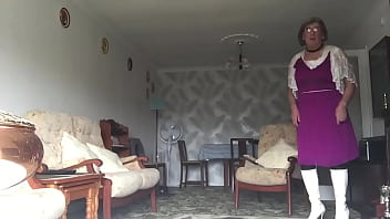 Preview 3 of Danial Dani Anal - Purple dress &amp_ Boots - Johanna Clayton