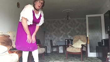 Preview 4 of Danial Dani Anal - Purple dress &amp_ Boots - Johanna Clayton