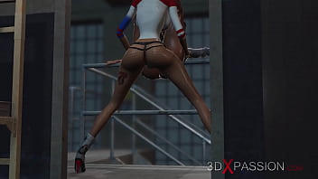 Preview 3 of Xxx Hot Bp Video Youtube - Harley Quinn fucks hard a female prison warden with a strapon