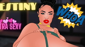 Preview 4 of Garter Tranny - Curvy girl Destiny big ass Nude Model anime cartoon Shoot
