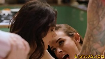 Preview 4 of Crowded Train - Pretty babes riding lovers dick
