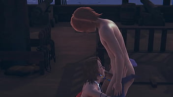Preview 2 of Girlfriends Kitty Tits - Final Fantasy X-2 Hentai - Yuna Handjob and boobjob - Japanese Asian Manga Anime Film Game Porn