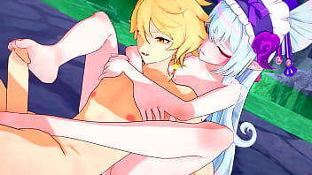 Preview 2 of Akhi Alogir Bangladashi - Yumemizuki onsen footjob and fucking - genshin impact hentai - anime cartoon sex 3d
