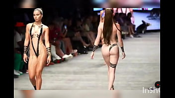 Preview 3 of Megan Snwo - Swim suit runway black tape edition