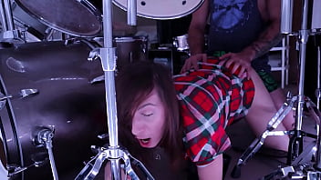 Preview 2 of Ariel Rayborn - Stepmom gets stuck in Drum Set Stepson helps