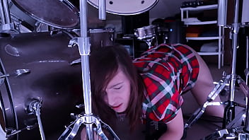 Preview 1 of Ariel Rayborn - Stepmom gets stuck in Drum Set Stepson helps