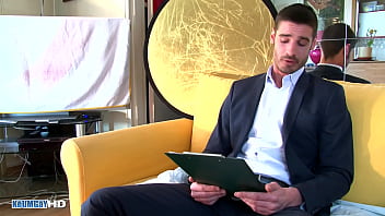Preview 1 of Sex Xvdeo - str8 Salesman in suit trousers gets wanked his huge cock by a guy !