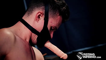 Preview 3 of Just Naked Girls - FistingInferno - Hairy Sub Dominated By Muscle Hunks
