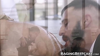 Preview 1 of Srenu Parikh Xxx Vide - Tatted hunks Chris Damned and Romeo Davis tops on threesome