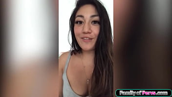 Preview 1 of Pussy Uran - My stepsister looks at me while on her knees sucking my dick