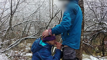 Preview 1 of Rasi Kanna Sex - Public Blowjob And Cum Swallow Near The Mountain River