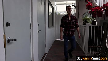 Preview 1 of Bk Great Hood Slim - Gay step son sharing motel bed with horny step dad