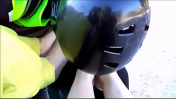 Preview 2 of Sexy Blonde Teen Fuck - A bicycler cums on our feet