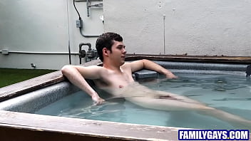 Preview 1 of Japan Bus Petite Teen - Step dad and step son bathtub fun