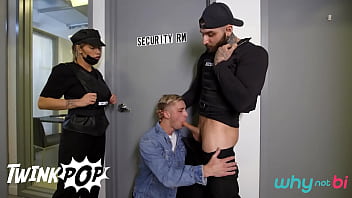 Preview 2 of Sawhorse Torture10 - Steamy Bisexual Threesome At The Airport With Shana Lane,  Theo Brady And Tony D&#039_Angelo - TWINKPOP