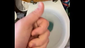 Preview 3 of 2 Duck In One Hole - Wanking in my bathroom big cumshot in the toilet