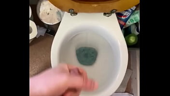 Preview 1 of 2 Duck In One Hole - Wanking in my bathroom big cumshot in the toilet