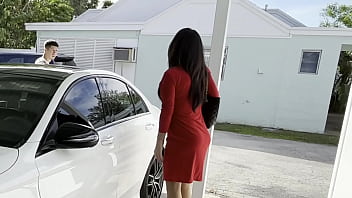 Preview 1 of Car Security Cam - StepSon Gets In Trouble With His Teacher w/ Nina Dolci