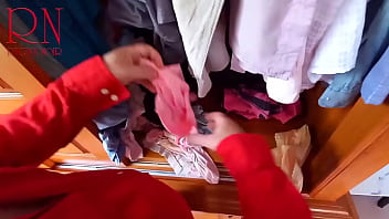 Preview 1 of Xxxii Sel Tuti - A neighbor caught a man who tried to steal her panties. Make a man wear her underpants. Eldario