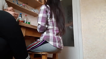 Preview 1 of Fat Gand Pakistani Girl - Threesome in the kitchen with dirty conversations - Lesbian Illusion Girls