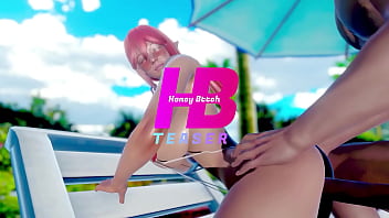 Preview 1 of Angraz Xnxx - Hot Redhead in tiny bikini fucks by the pool