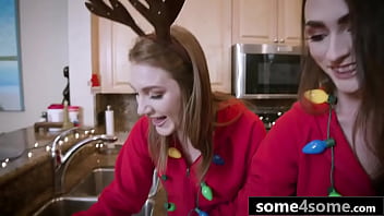 Preview 1 of Xoxoxo Anybunny Mob - Three Horny Teens Catch and Fuck Big Dick Santa For Christmas
