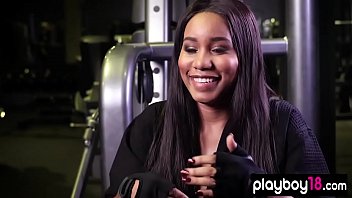 Preview 3 of Dick Mgp - Busty ebony babe football session ends in striptease