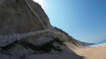 Preview 4 of Indian Desi Lesbian Tan Fiz - Katty West Pee gets Golden Shower and self Pee on the beach